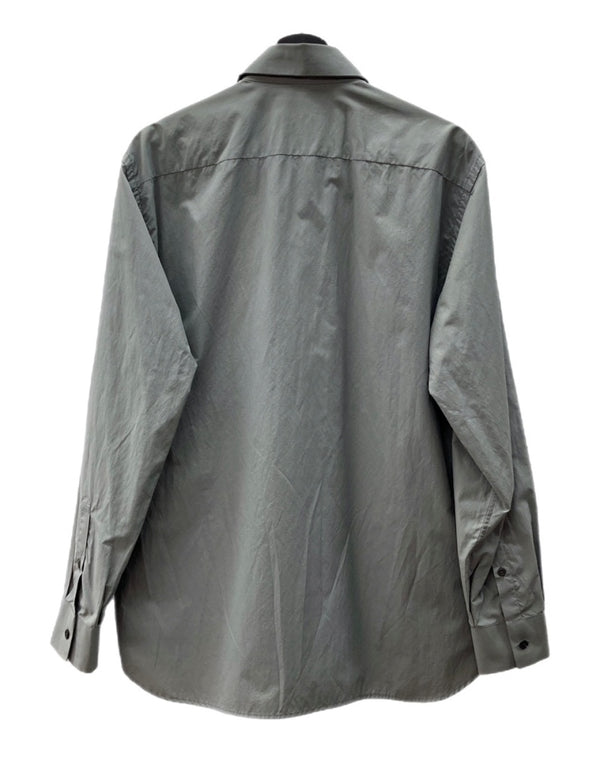 プラダ PRADA L/S DRESS SHIRT ドレス シャツ 長袖 レギュラーカラー ボタン 灰 サイズ 39 長袖シャツ 無地 グレー 104MT-1610