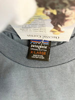パタゴニア PATAGONIA 1998 90s Vintage ヴィンテージ USA製 DEADSTOCK デッドストック surfboards サーフボード プリントTシャツ  XL Tシャツ ブルー LLサイズ 101MT-4713