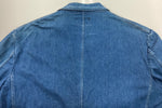 ダブルアールエル RRL 90s 90年代 三ツ星タグ デニム テーラードジャケット ドーナツボタン USA製 紺 ジャケット 無地 ブルー Lサイズ 104MT-2019