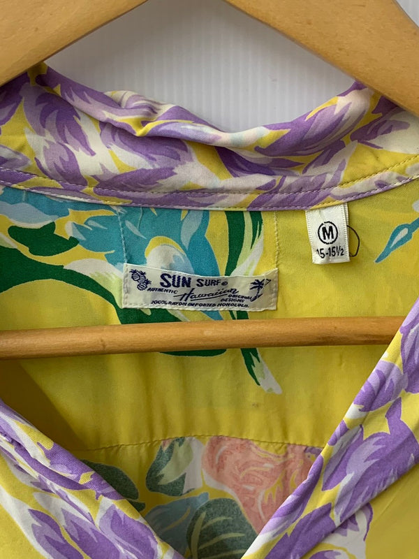 【曜日割引対象外】 サンサーフ SUN SURF  ALOHA LEI TROPICAL FLOWERS  アロハシャツ SS33312 半袖シャツ 総柄 イエロー 201MT-2192