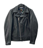 ステューシー STUSSY Schott ショット コラボ ダブル ライダース レザー 革ジャン カウレザー 牛革 USA製 黒 7516 サイズ 38 ジャケット 無地 ブラック 104MT-2076