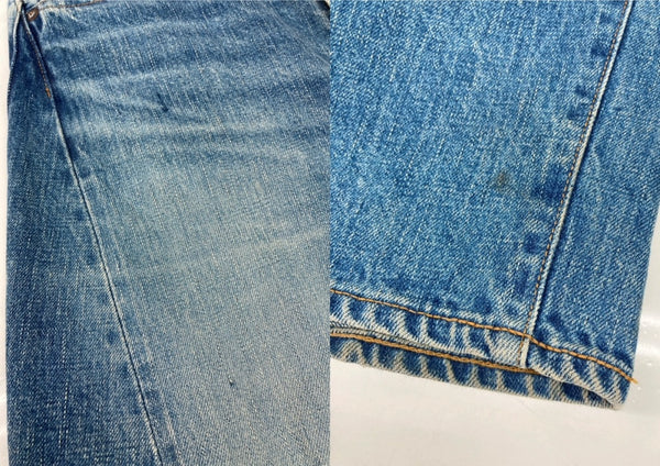 ハイク HYKE DENIM BARREL LEG JEANS デニム バレル レッグ ジーンズ ジーパン ウォッシュ加工 ボタンフライ パンツ インディゴ 青 無地 デニム ブルー サイズ2 104MB-395