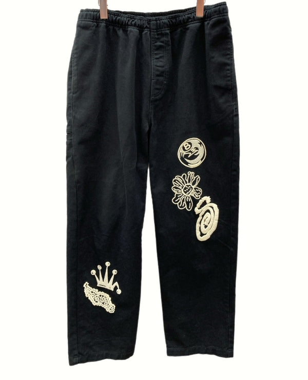 ステューシー STUSSY 22AW noma icon beach pant ビーチパンツ イージーパンツ 黒 刺繍 116575 ボトムスその他 ブラック Lサイズ 104MB-126