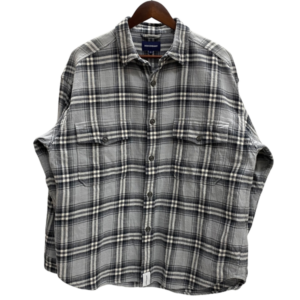 ディセンダント DESCENDANT チェック フランネル 長袖シャツ グレー 2サイズ 201MT-4762
