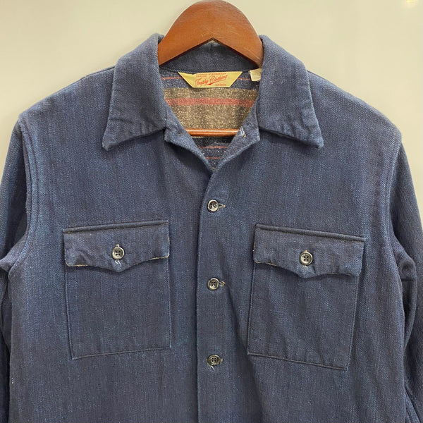 【曜日割引対象外】 トロフィークロージング TROPHY CLOTHING Blanket デニムシャツ 15 長袖シャツ ネイビー Mサイズ 201MT-4207 VB