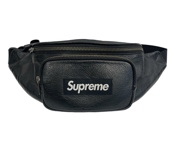 シュプリーム SUPREME レザーウェストバッグ ボックスロゴ BOXLOGO 黒 バッグ メンズバッグ ボディバッグ・ウエストポーチ ブラック 101bag-172