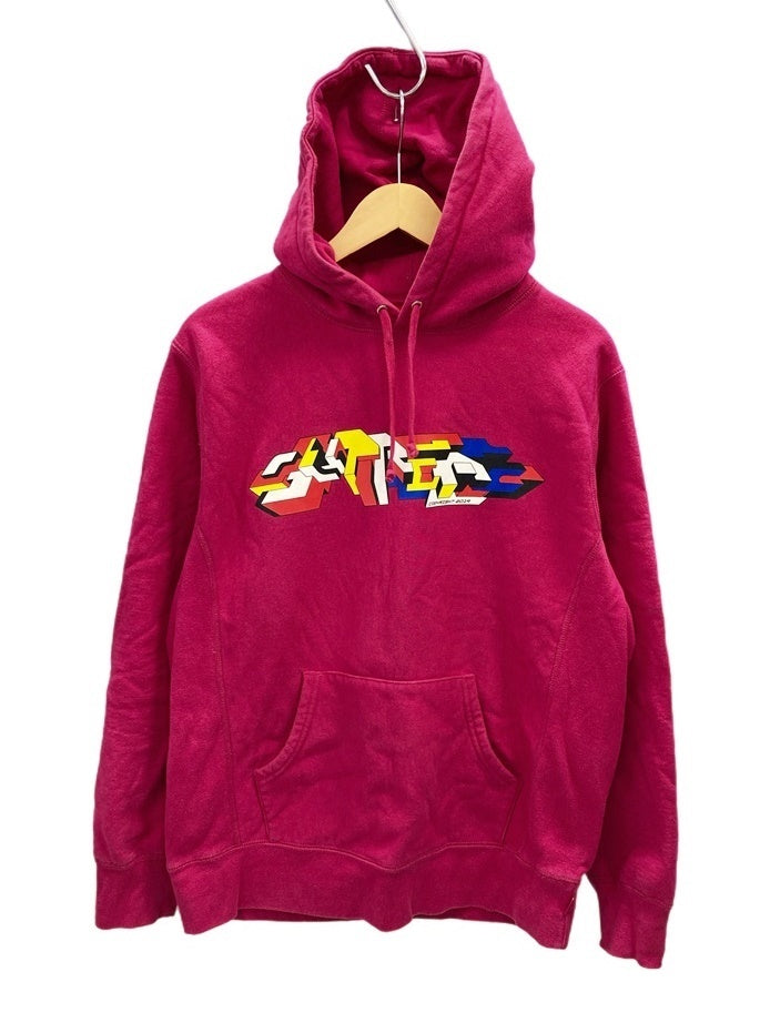 シュプリーム SUPREME Delta Logo Hooded Sweatshirt Fuchsia デルタロゴスウェットパーカー 19FW パーカ  プリント ピンク Mサイズ 101MT-2350