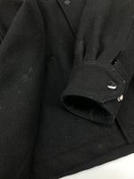 キャリー CALEE WOOL MELTON COACH JACKET ウール メルトン コーチ ジャケット ボタン 裏キルティング アウター 黒 ジャケット ロゴ ブラック XLサイズ 104MT-2146