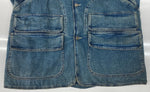 ダブルアールエル RRL 90s DENIM HUNTING JACKET デニム ハンティング ジャケット ボタン 三ツ星タグ Ralph Lauren 青 ジャケット 無地 ブルー Lサイズ 104MT-2295