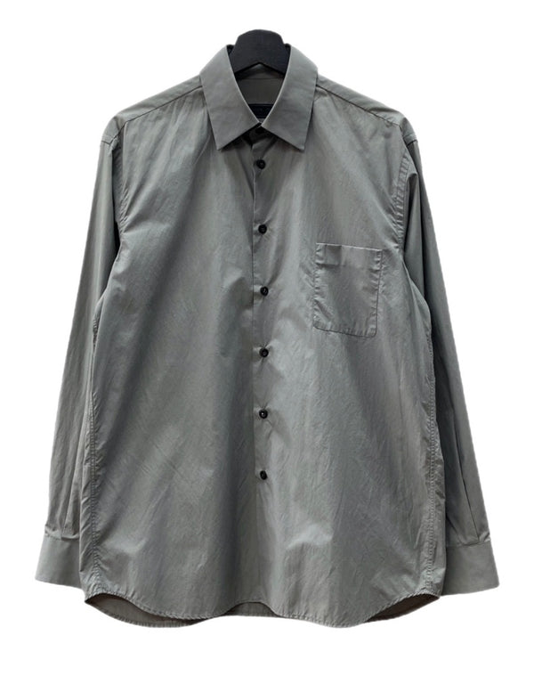 プラダ PRADA L/S DRESS SHIRT ドレス シャツ 長袖 レギュラーカラー ボタン 灰 サイズ 39 長袖シャツ 無地 グレー 104MT-1610