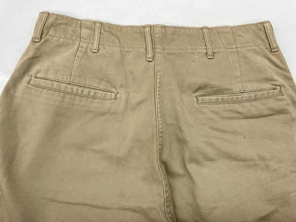 ミリタリー Military 50's U.S.ARMY CHINO CLOTH TROUSERS アメリカ軍 米軍 M-45 ダブルステッチ 尿素ボタン 無地 チノパン ベージュ 31×33 104MB-91