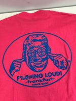 US US古着 90’s 90年代 ONEITA オールドイングリッシュ フロッキープリント MADE IN USA アメリカ製 VINTAGE ヴィンテージ シングルステッチ Tシャツ ピンク Lサイズ 101MT-4574