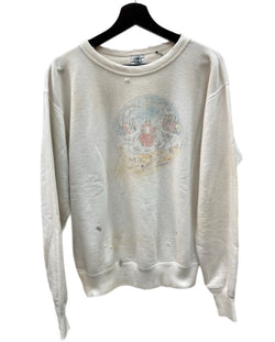 セントマイケル SAINT MICHAEL 21SS CREW SWEAT SHIRT クルーネック スウェット ヴィンテージ加工 白 SM-S21-0000-013 スウェット プリント ホワイト Sサイズ 104MT-1657