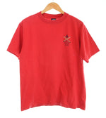 ステューシー STUSSY 90's オールド ステューシー OLD STUSSY 92 STUSSY TRIBE 袖裾 シングルステッチ MADE IN USA 黒タグ L Tシャツ レッド 103MT-3392
