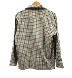 ヴィンテージ vintage 60's~ 60年代～ TOWN CRAFT J.C.Penney プリントネルシャツ チェック オープンカラー ボックス 開襟 ループカラー タウンクラフト 長袖シャツ グリーン Mサイズ 101MT-4977