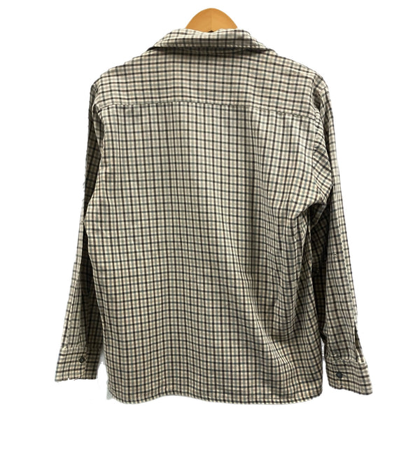 ヴィンテージ vintage 60's~ 60年代～ TOWN CRAFT J.C.Penney プリントネルシャツ チェック オープンカラー ボックス 開襟 ループカラー タウンクラフト 長袖シャツ グリーン Mサイズ 101MT-4977