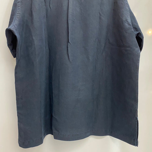 【曜日割引対象外】 ラルフローレン POLO by Ralph Lauren 半袖 オープンカラー リネンシャツ 半袖シャツ ブラック Lサイズ 201MT-4092 VB