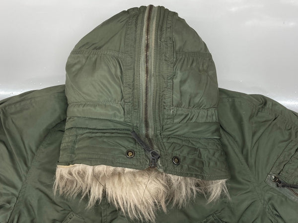 アルファインダストリーズ ALPHA INDUSTRIES N-2B FLIGHT JACKET フライト ジャケット ジップアップ ファー 短丈 軍物 ARMY ミリタリー アウター 緑 ジャケット 無地 グリーン Sサイズ 104MT-1915