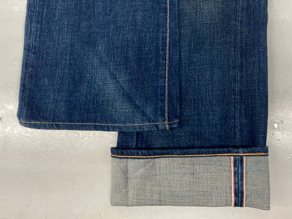 ダブルアールエル RRL DENIM PANTS デニム パンツ ボタンフライ ジーパン ジーンズ USA製 Ralph Lauren インディゴ 青 ロゴ デニム ブルー 29/34 104MB-237