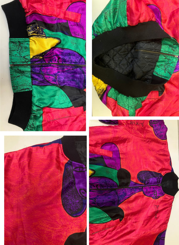 US US古着 90’s 90年代 Picaso ピカソ ナイロンジャケット リバーシブル ブルゾン アート VINTAGE ヴィンテージ - ジャケット マルチカラー 101MT-4682