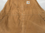 カーハート Carhartt DUCK OVERALL ダック オーバーオール ボタンフライ 裏キルティング 厚手 つなぎ オールインワン 茶 ロゴ つなぎ・オーバーオール ブラウン 104MB-313