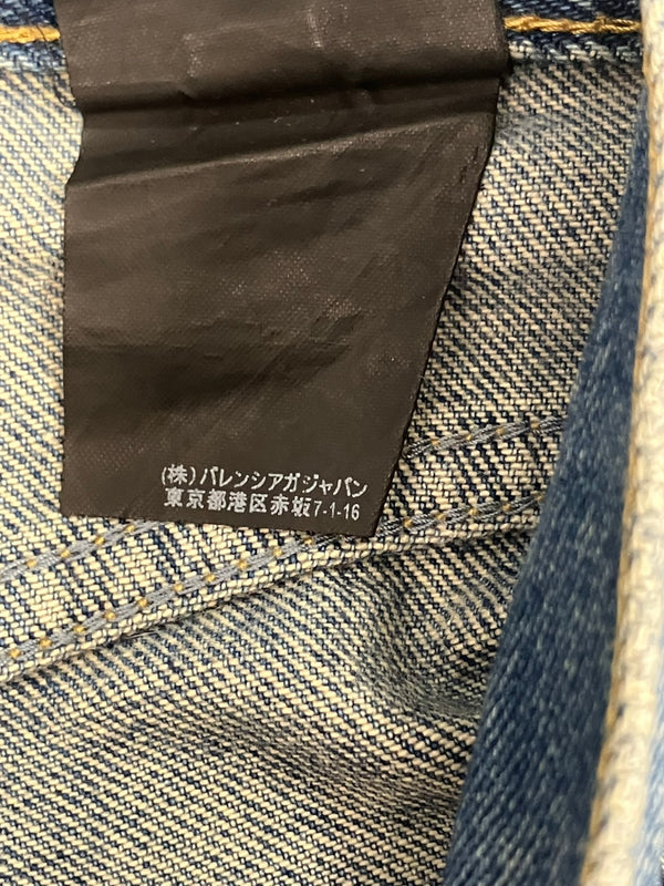 バレンシアガ BALENCIAGA ストレートレッグ ダメージジーンズ 486225 TSB06 デニム ブルー 28 101MB-735