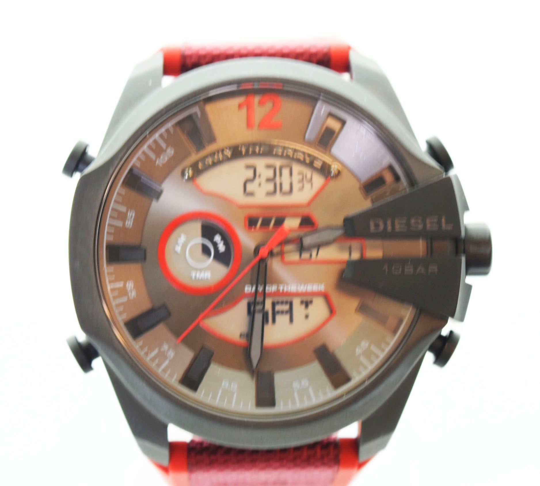 DIESELディーゼル腕時計 ブラック レッド ラバー 数量は多い - 時計