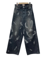 エムエーエスユー MASU BOYS FEATHER BAGGY JEANS フェザー バギー ジーンズ エンジェル 羽 ジップフライ デニム 黒 総柄 MBFW-PTB224L デニム ブラック サイズ 44 104MB-276