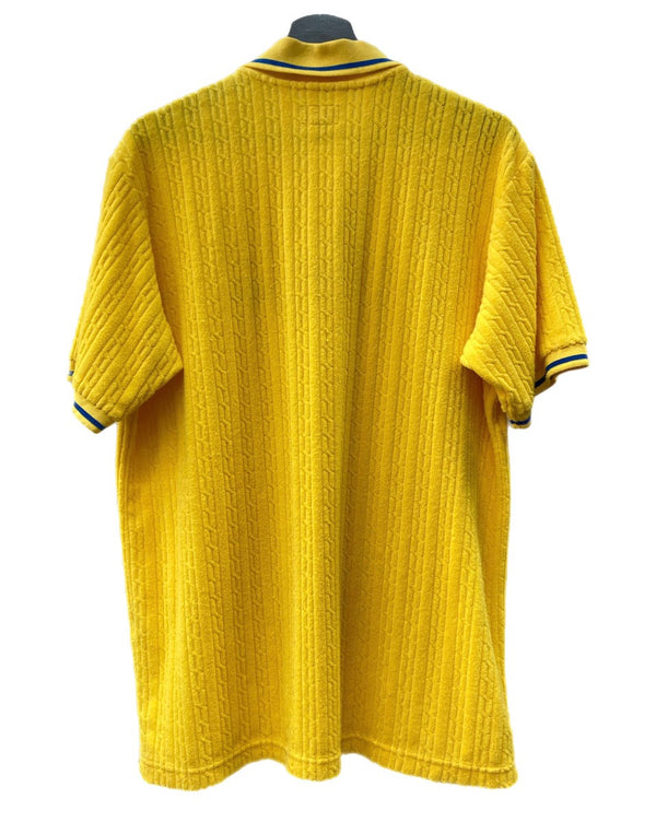 シュプリーム SUPREME 刺繍 パイル生地 ロゴ ライン 半袖 黄色 半袖ポロシャツ 刺繍 イエロー Lサイズ 104MT-203