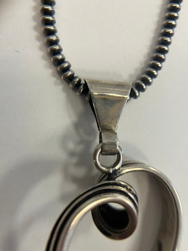 トムホーク TOM HAWK 2 line heart pendant ツーライン ハート ペンダント ナバホパールチェーン ナバホビーズチェーン メンズジュエリー・アクセサリー インディアンジュエリー ネックレス・ペンダント シルバー 101goods-185