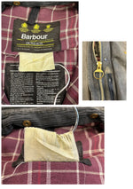 バブアー BARBOUR 90's 90年代 3ワラント BORDER ボーダー ワックス コットン オイルドジャケット コート VINTAGE ヴィンテージ ジャケット ネイビー 101MT-5343