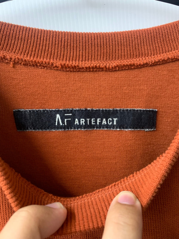 エーエフアーティファクト A.F ARTEFACT  IRREGULAR HEM PULLOVER / COPE KNIT JERSEY (ORANGE) プルオーバー スウェット AG-6027-ORANGE-1 スウェット オレンジ ２サイズ 201MT-2620