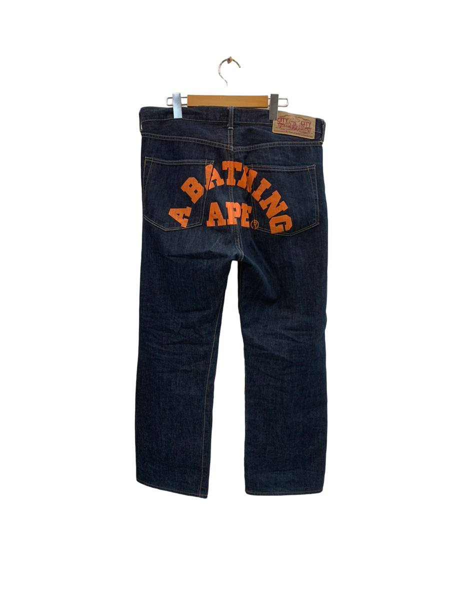 1990年代製、希少a bathing ape エイプ大戦デニムsize:L 中古・古着通販】A 1990年代製、希少a bathing ape エイプ大戦デニムsize:L 中古・古着通販】A