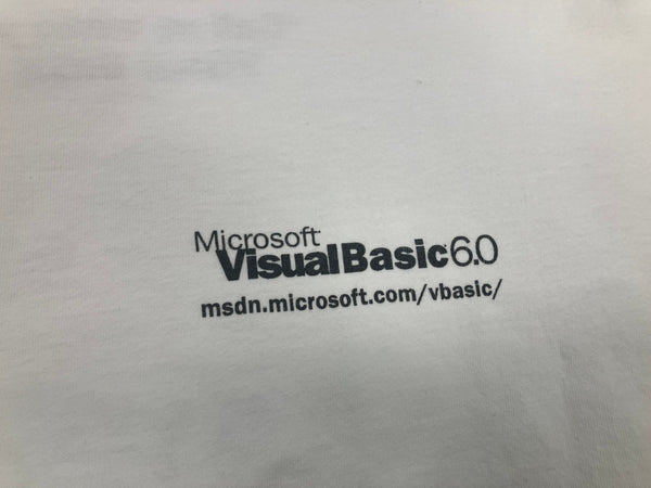 ヴィンテージ vintage 90’s 90s ONEITA Microsoft Visual Basic 6.0マイクロソフト 企業Tee アートT art  両面プリント XL Tシャツ ホワイト LLサイズ 101MT-3525