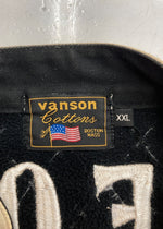 バンソン VANSON BONDING RIDERS JACKET ボンディング ライダース ジャケット 武装戦線 T.F.O.A CROWS スカル 裏起毛 アウター 黒 ジャケット 刺繍 ブラック 2XLサイズ 104MT-1343