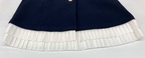 エイミーイストワール eimy istoire プリーツ トリム テーラード 紺ブレ フリル ゴールドボタン クラシック ガーリー フェミニン NAVY 紺 1124101704-1 ジャケット ネイビー フリーサイズ 104LT-241