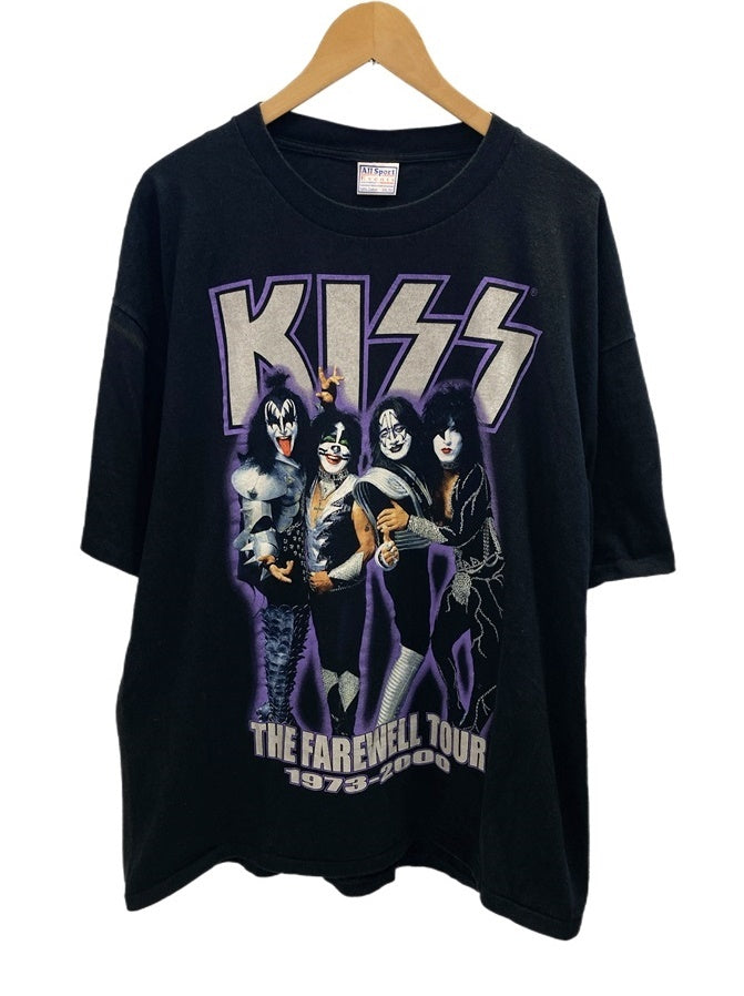 バンドTシャツ BAND-T 00's 00s KISS キッス The Farewell Tour 73 - 00 ツアーT ALL SPORT  プリント 黒 半袖 XXL Tシャツ ブラック 101MT-2704 | 古着通販のドンドンサガール