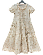 ピンクハウス PINKHOUSE 2011年モデル 生成モチーフ付き たくし上げ 桜 花柄 DRESS ドレス ピコフリル リボン ティアード レトロ アンティーク ロリータ IVORY アイボリー P011CFA09 ワンピース 総柄 ピンク 104LT-222