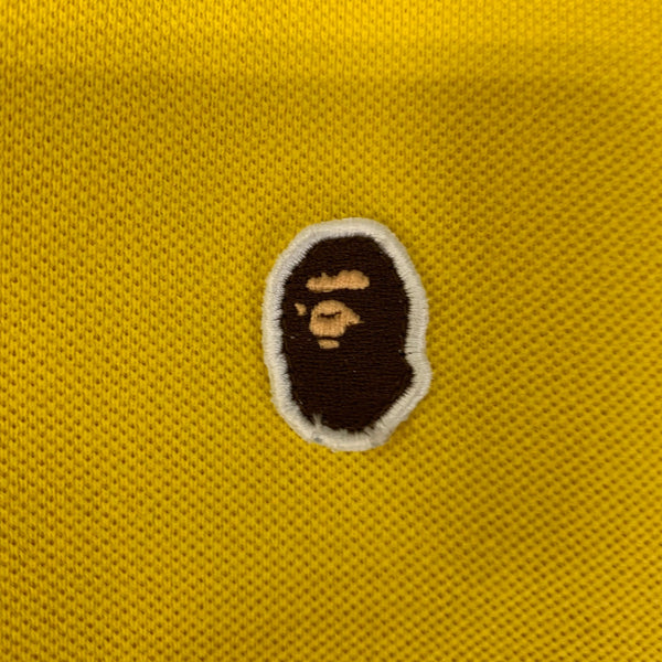 アベイシングエイプ A BATHING APE 1J30112001 半袖ポロシャツ イエロー XLサイズ 201MT-4817