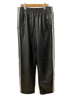 アディダス adidas フェイクレザー アディカラー スリーストライプス ファイヤー バード トラックパンツ  IZ4038 ボトムスその他 ブラック Lサイズ 201MB-1031