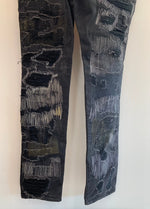 ワナ WANNA L.F.S.E 55 Distressed JEANS デニム 刺繍 ブラック 2サイズ 201MB-657