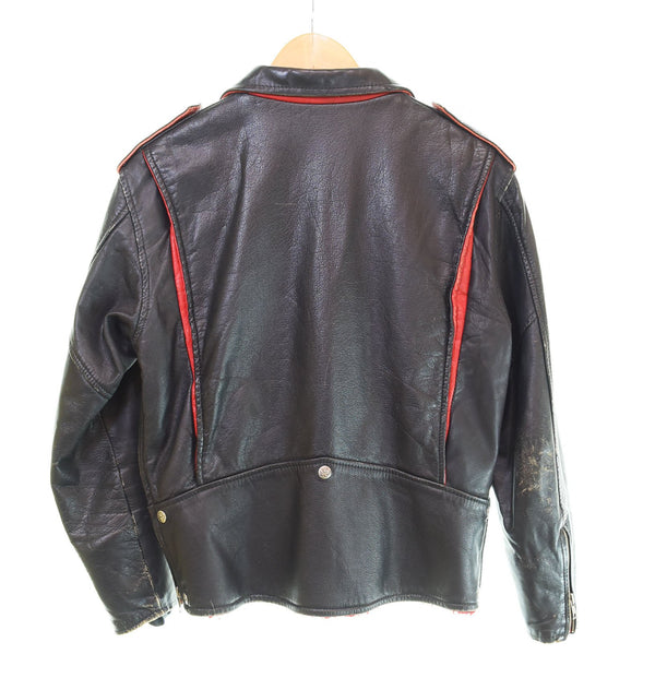 クリームソーダ CREAM SODA  80's 金タグ LEATHER DOUBLE RIDERS JACKET レザー ダブル ライダース ジャケット 80年代 80s 原宿 裏地ボア ジャケット ブラック 103MT-2883