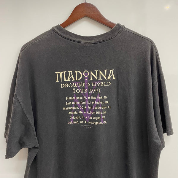 【曜日割引対象外】 ヴィンテージ vintage 00's MADONNA 2001 WORLD TOUR tee Tシャツ ブラック XLサイズ 201MT-3972 VB
