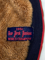 ミッチェルアンドネス Mitchell & Ness 1951 AUTHENTIC WOOL VARSITY JACKET ウール バーシティ ジャケット NEWYORK YANKEES ジップアップ 野球 アウター 紺 ジャケット ロゴ ネイビー Lサイズ 104MT-2149