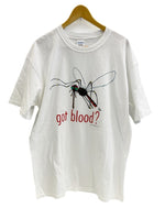 ヴィンテージ vintage 90s ©1999 Mosquito got Blood? TOM GRIFFIN アートTシャツ プリント  XL Tシャツ ホワイト LLサイズ 101MT-4675
