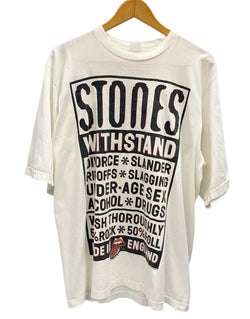 バンドTシャツ BAND-T 90s  The Rolling Stones ローリングストーンズ  WITHSTAND バンT ヴィンテージ 古着 Tシャツ プリント ホワイト 101MT-2497
