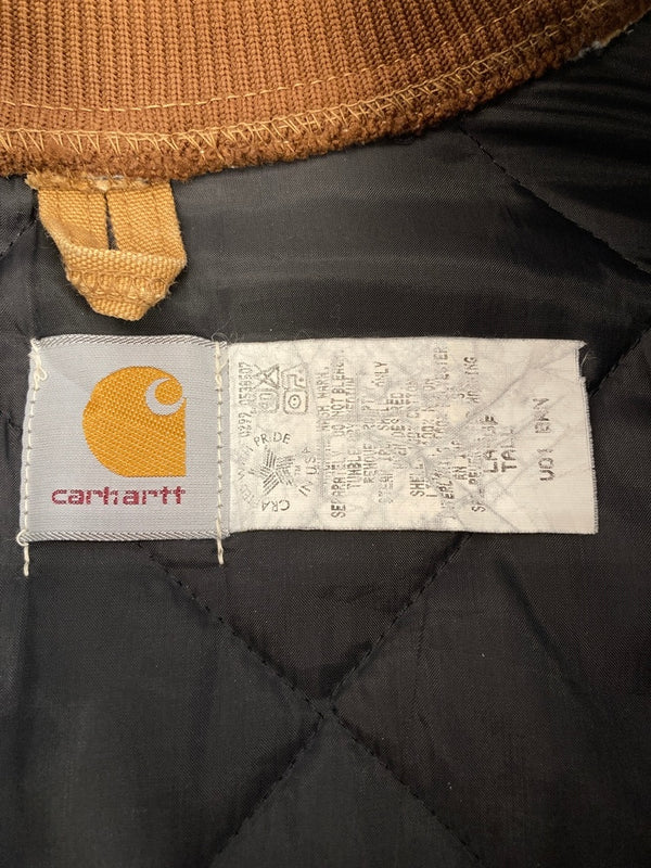 カーハート Carhartt USA製 ダッグベスト DUCK VEST 首リブ LARGE TALL ベスト ベージュ Lサイズ 101MT-3582