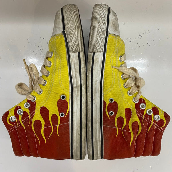 【曜日割引対象外】 グッドガイズ GOOD GUYS 80's ファイヤーパターン ハイカット メンズ靴 スニーカー イエロー 26cmサイズ 201-shoes1586 VB