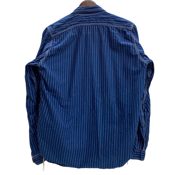 【曜日割引対象外】 リアルマッコイズ The REAL McCOY’S THE DOUBLE DIAMOND ウォバッシュストライプワークシャツ 長袖シャツ ブルー 16サイズ 201MT-4364 VB