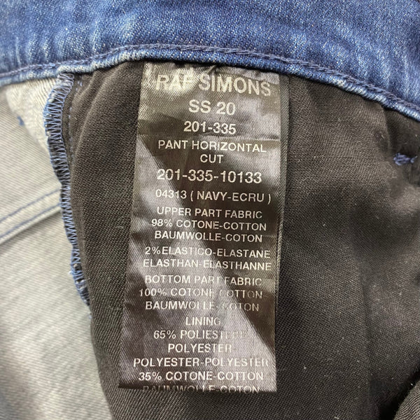 ラフシモンズ RAF SIMONS 20SS PANT HORIZONTAL CUT 201-335-10133 デニム ホワイト 32サイズ 201MB-821